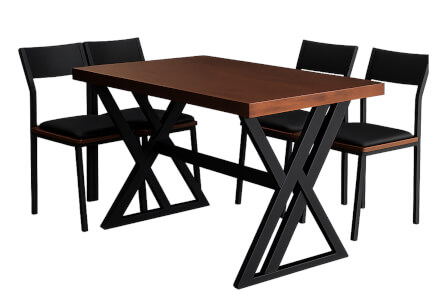 ชุดโต๊ะอาหาร 4 ที่นั่ง THE WILD FURNITURE รุ่น MORROCK 120 ซม. สีไม้ประดู่/ดำ_1